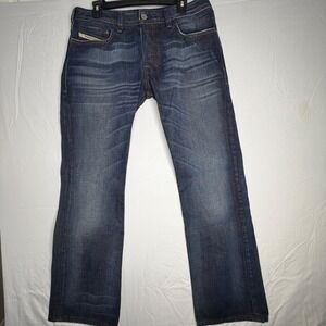 DIESEL Zanity Slim Straight Jeans Mens Dark Wash Button Fly 32x32